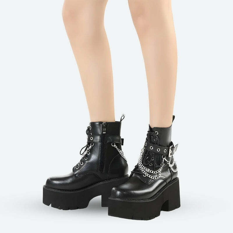 Y2K Fashion Chunky Boots: Dark Coquette & Aesthetic Styles for All