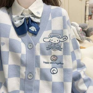 Y2K Fashion Cinnamoroll Sweater - Coquette Aesthetic Soft Girl Style