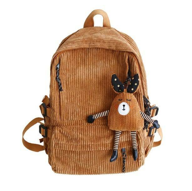 Y2K Fashion Classic Corduroy Backpack - Coquette & Acubi Style Essential