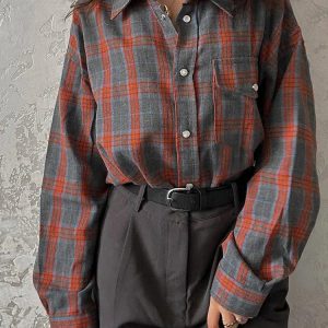 Y2K Fashion Classic Plaid Shirt - Acubi Style Coquette Aesthetic Top