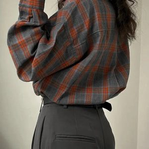 Y2K Fashion Classic Plaid Shirt - Acubi Style Coquette Aesthetic Top