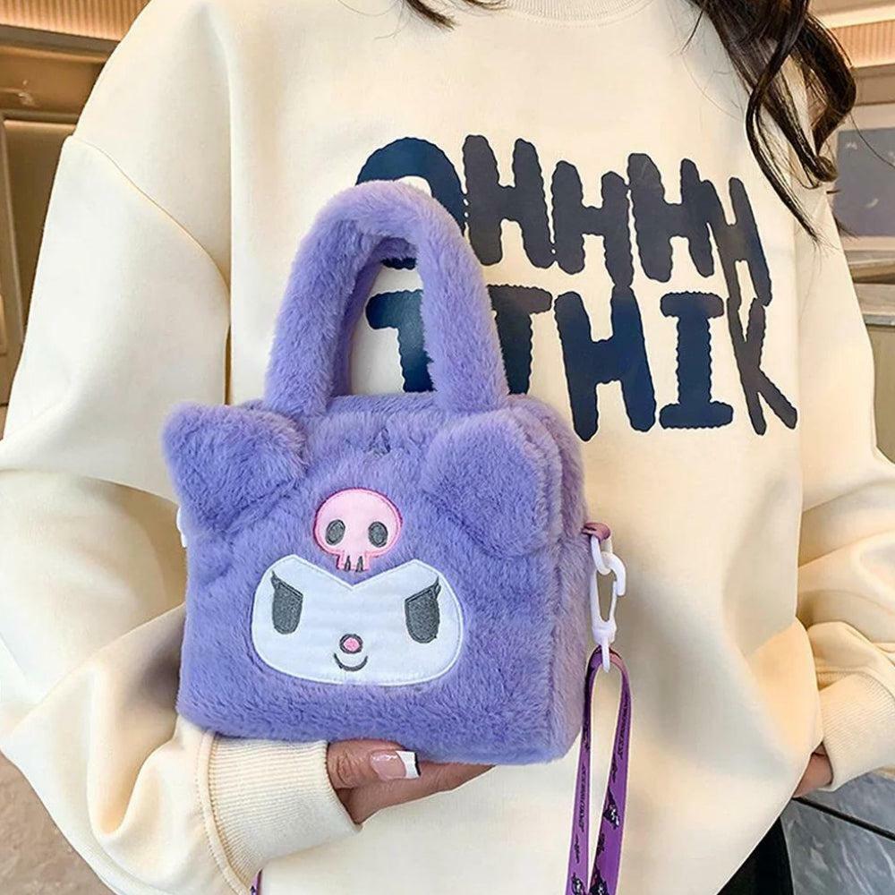 Y2K Fashion Coquette Style: Kawaii Fluffy Sanrio Handbag for Aesthetic Outfits