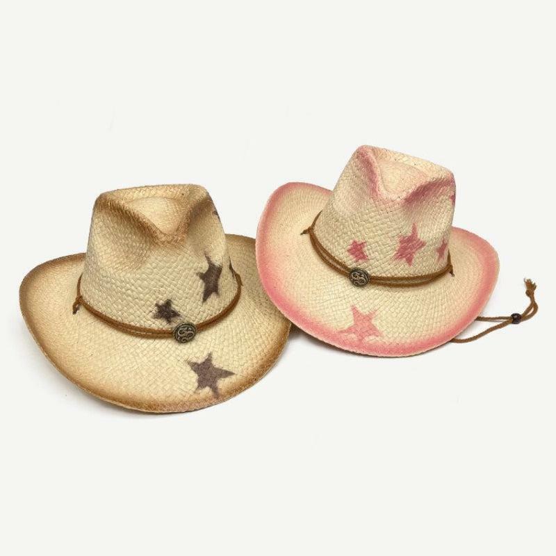 Y2K Fashion Cowgirl Adjustable Woven Straw Hat for Aesthetic Outfits