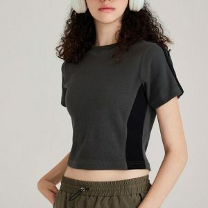 Y2K Fashion Cropped Tee - Acubi Style, Coquette Aesthetic Top