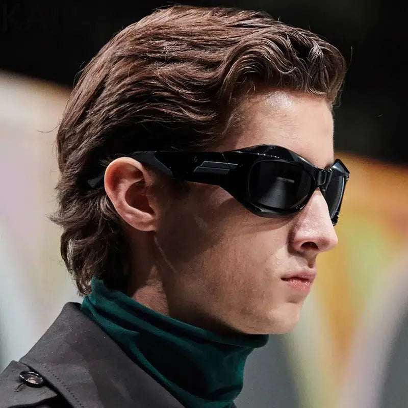 Y2K Fashion Cyberpunk Warrior Sunglasses for Aesthetic Outfits