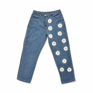 Y2K Fashion Daisy Flower Pants - Coquette Style Aesthetic Outfit