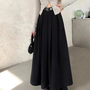 Y2K Fashion Dark Academia Midi Skirt - Coquette Style Aesthetic Outfit