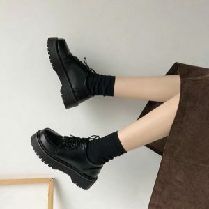 Y2K Fashion Dark Coquette Shoes - Aesthetic Footwear for Unique Styles