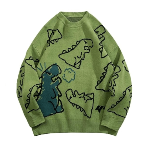 Y2K Fashion Dino Sweater - Coquette Style with Soft Girl Aesthetic