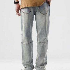 Y2K Fashion Distressed Straight Leg Jeans - Acubi & Coquette Style