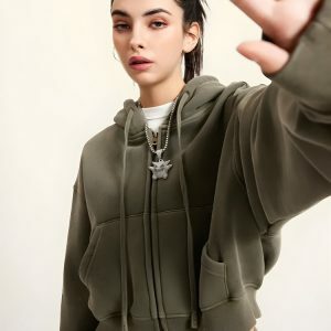 Y2K Fashion Double Zip-Up Cropped Hoodie - Coquette & Acubi Style