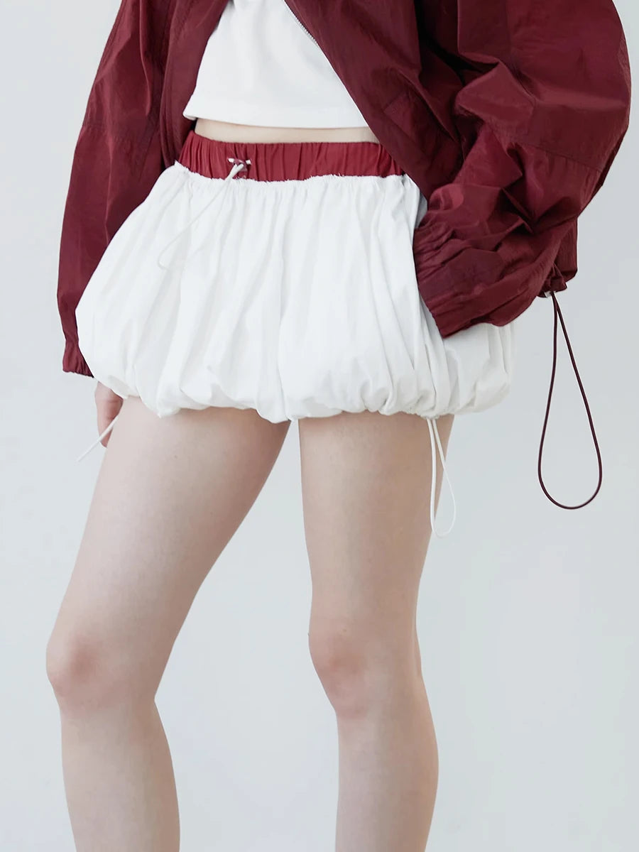 Y2K Fashion Drawstring Bubble Mini Skirt - Coquette & Acubi Style