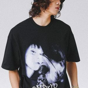 Y2K Fashion Embryo Made Tee - Dark Coquette Aesthetic & Soft Girl Style