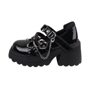 Y2K Fashion Emo Platform Shoes - Dark Coquette Aesthetic Footwear