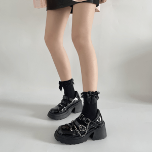 Y2K Fashion Emo Platform Shoes - Dark Coquette Aesthetic Footwear