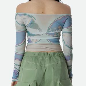 Y2K Fashion Fairycore Butterfly Mesh Top - Aesthetic Coquette Style