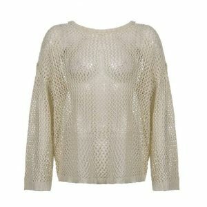 Y2K Fashion Fishnet Sweater - Dark Coquette Aesthetic for Summer Vibes