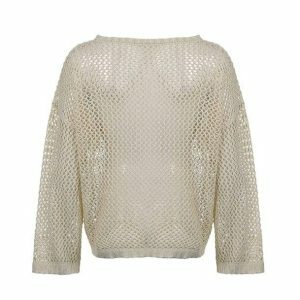 Y2K Fashion Fishnet Sweater - Dark Coquette Aesthetic for Summer Vibes