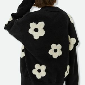 Y2K Fashion Flower Cardigan - Coquette Style Aesthetic Layering Piece