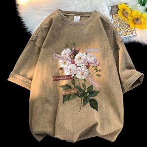 Y2K Fashion Flowers Tee - Coquette Style Aesthetic Top for Every Occasion