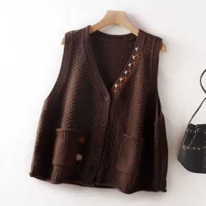 Y2K Fashion Goblincore Vest Sweater - Coquette Aesthetic Layering Piece