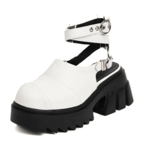 Y2K Fashion Goth Ankle Wrap Shoes - Coquette Style for Aesthetic Outfits