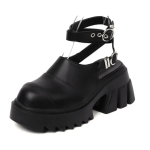 Y2K Fashion Goth Ankle Wrap Shoes - Coquette Style for Aesthetic Outfits