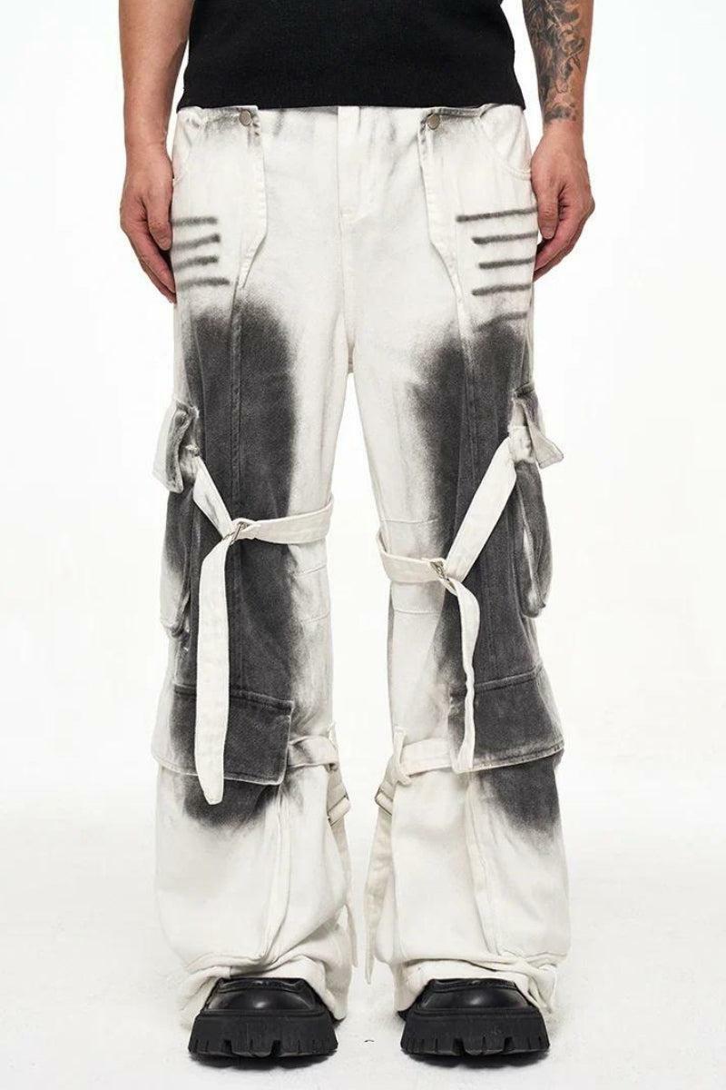 Y2K Fashion Grunge Cargo Pants with Dirty Effect - Acubi Coquette Style