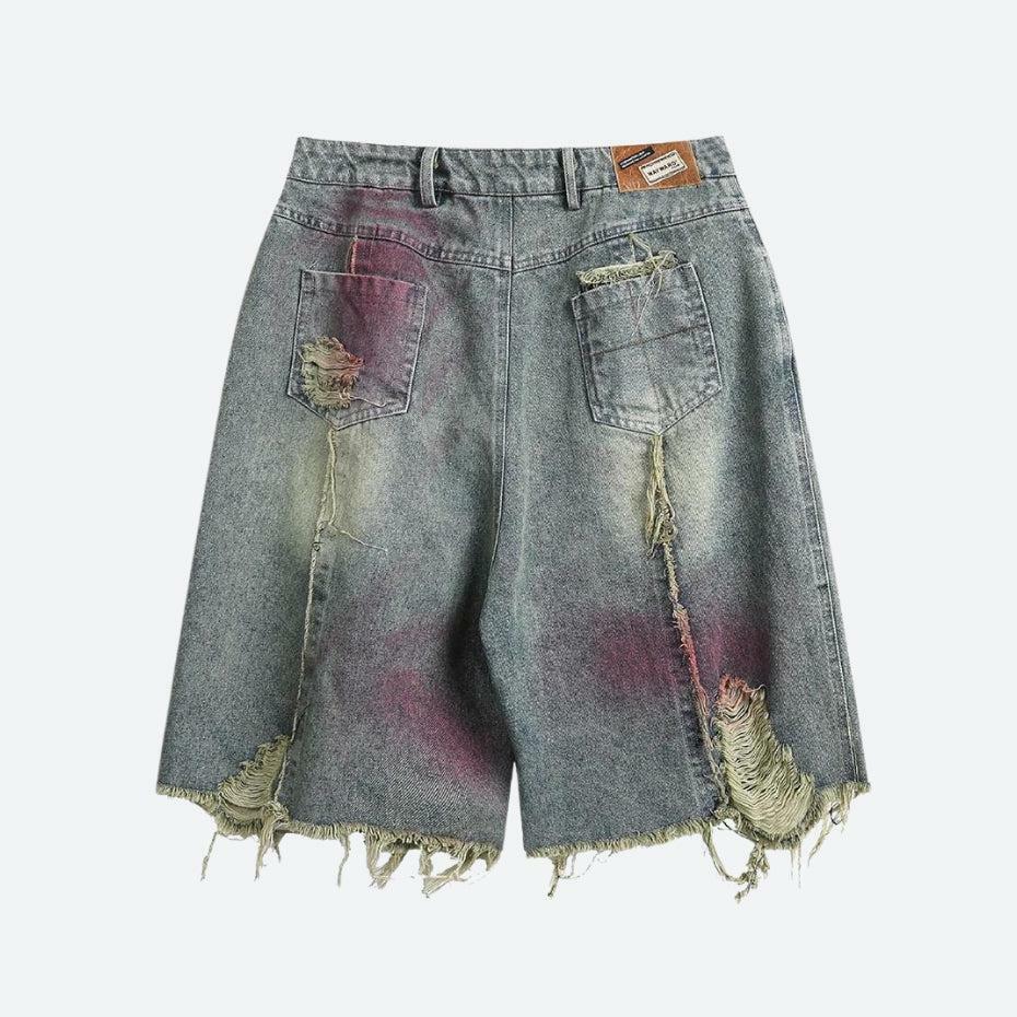 Y2K Fashion Grunge Distressed Denim Shorts - Acubi Coquette Style