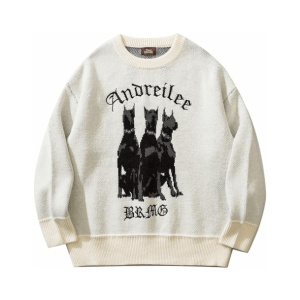 Y2K Fashion Guard Dog Sweater - Coquette Style with Aesthetic Vibes