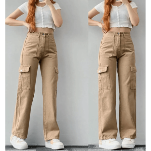 Y2K Fashion High Waist Cargo Pants - Coquette Style Aesthetic Outfit