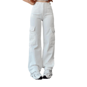 Y2K Fashion High Waist Cargo Pants - Coquette Style Aesthetic Outfit