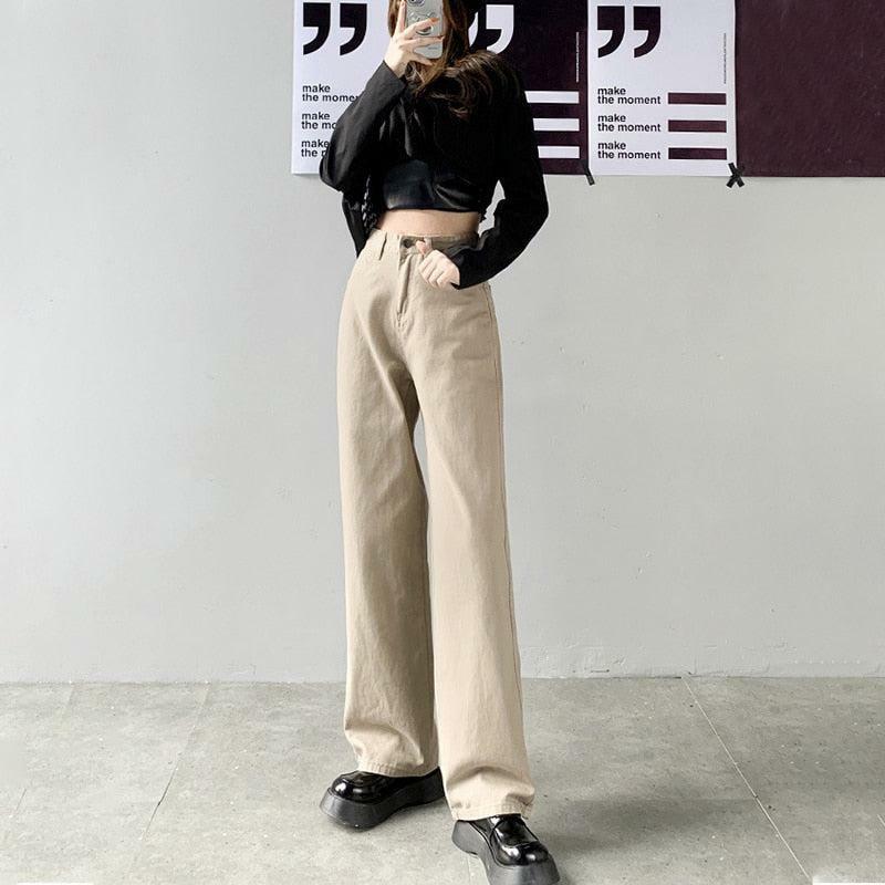 Y2K Fashion High Waist Denim Pants - Acubi Style & Coquette Aesthetic