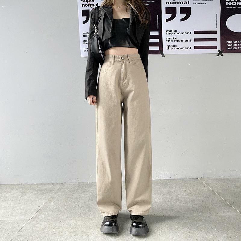 Y2K Fashion High Waist Denim Pants - Acubi Style & Coquette Aesthetic