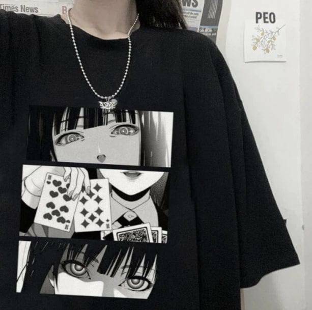 Y2K Fashion Kakegurui T-Shirt - Dark Coquette Aesthetic Tee