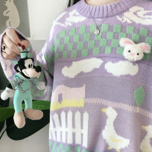 Y2K Fashion Kawaii Farm Sweater - Coquette Aesthetic Soft Girl Style