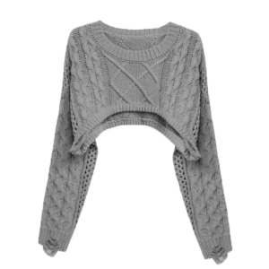 Y2K Fashion Knitted Super Cropped Sweater - Coquette & Acubi Style