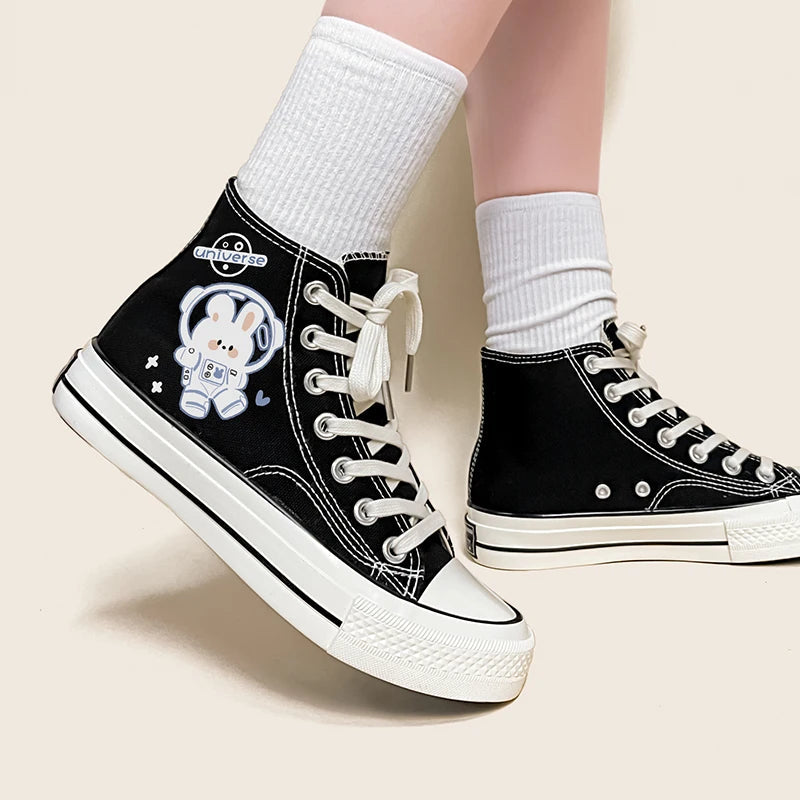 Y2K Fashion Lace-Up Canvas Shoes - Acubi Style for Aesthetic Outfits