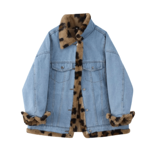 Y2K Fashion Leopard Print Reversible Jacket - Coquette & Acubi Style