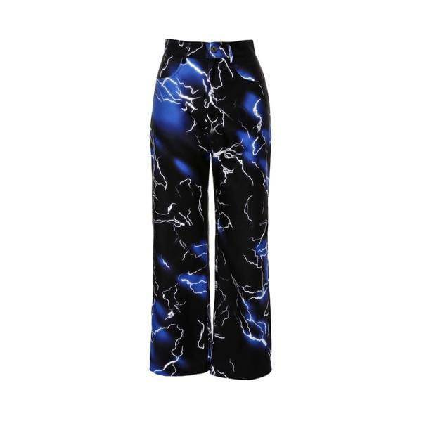 Y2K Fashion Lightning Pants: Dark Coquette Aesthetic & Acubi Style