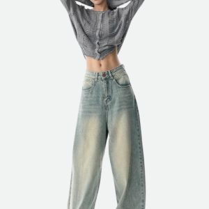 Y2K Fashion Low Rise Baggy Denim Jeans - Acubi & Coquette Style