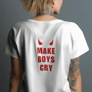 Y2K Fashion 'Make Boys Cry' Tee - Dark Coquette & Aesthetic Style