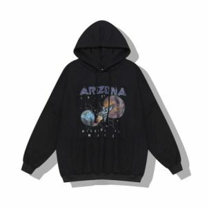 Y2K Fashion Mars Mission Hoodie - Dark Coquette Aesthetic & Acubi Style