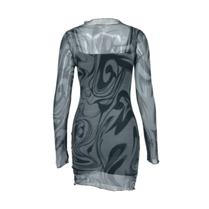 Y2K Fashion Mesh Night Out Dress - Dark Coquette & Acubi Style