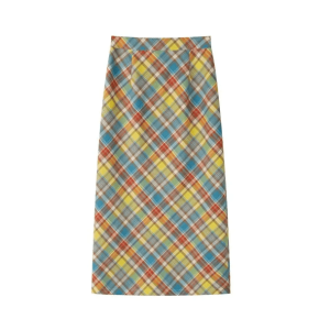 Y2K Fashion Midi Plaid Rainbow Skirt - Coquette & Acubi Style Essential