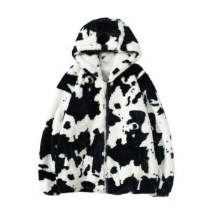 Y2K Fashion Moo Jacket: Dark Coquette Style with Aesthetic Appeal