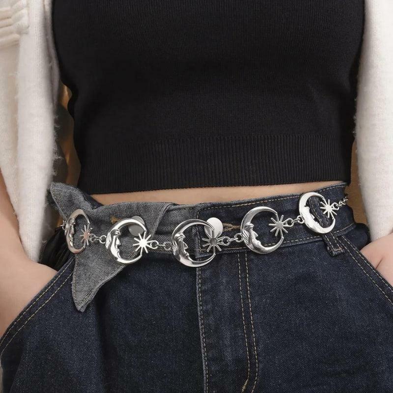 Y2K Fashion Moon Belly Chain - Coquette & Acubi Aesthetic Jewelry