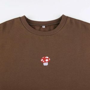 Y2K Fashion Mushroom Sweatshirt - Coquette Style Aesthetic Top