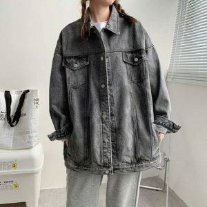 Y2K Fashion Normcore Jean Jacket - Coquette Style for Aesthetic Outfits