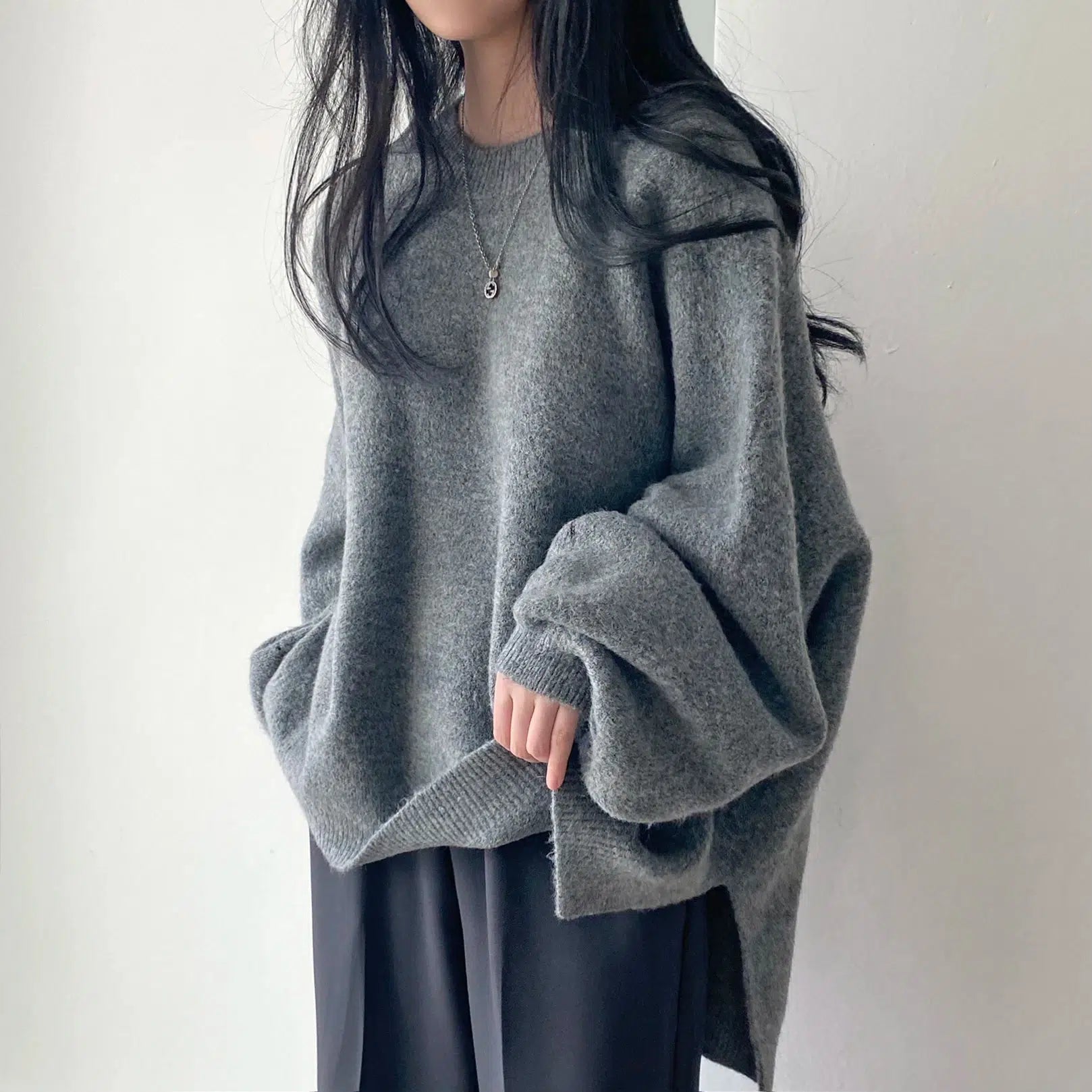 Y2K Fashion Oversized Knit Sweater - Coquette & Acubi Style Essential